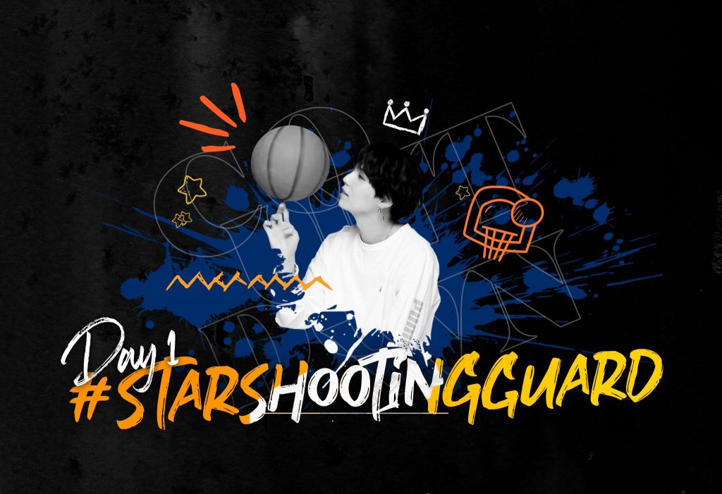 Star Shooting Guard (hashtag to celebrate SUGA's basketball skills)