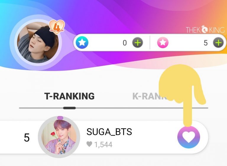 Vote for SUGA on THEKKING T-RANKING