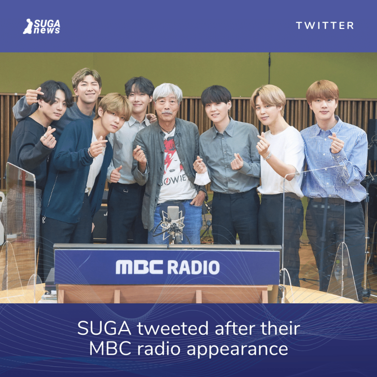SUGA tweeted after their MBC radio appearance