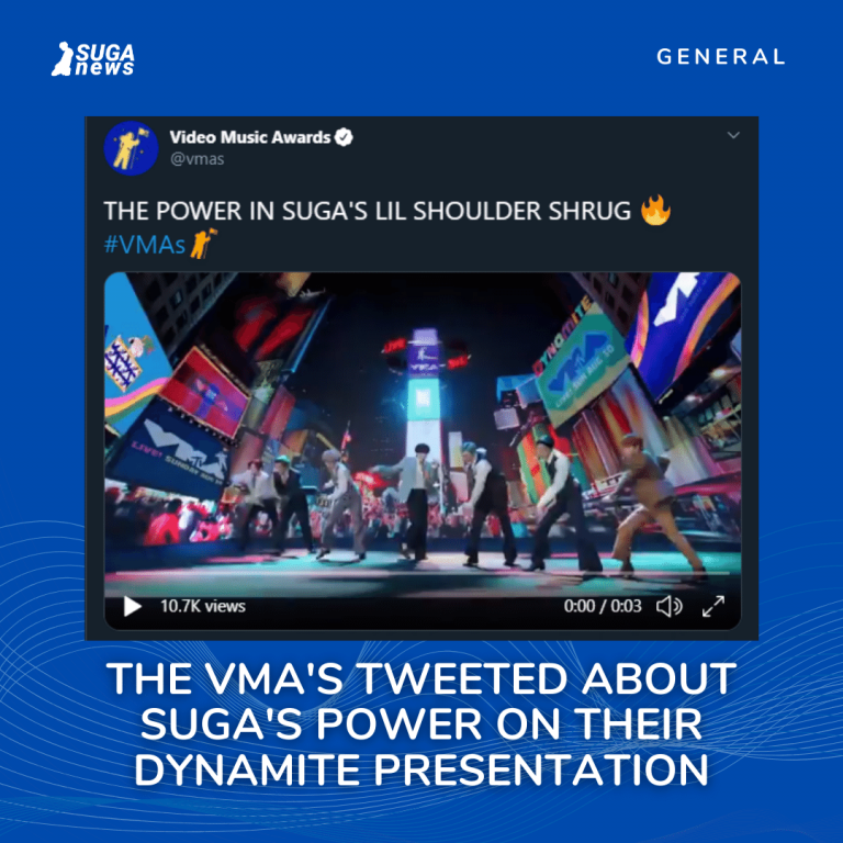 The VMA’s tweeted about SUGA’s ‘lil shoulder shrug’ power
