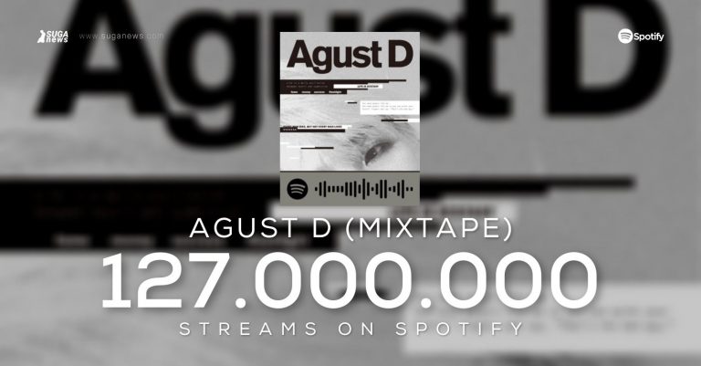 Agust D (Mixtape) surpassed 127 MILLION streams on Spotify