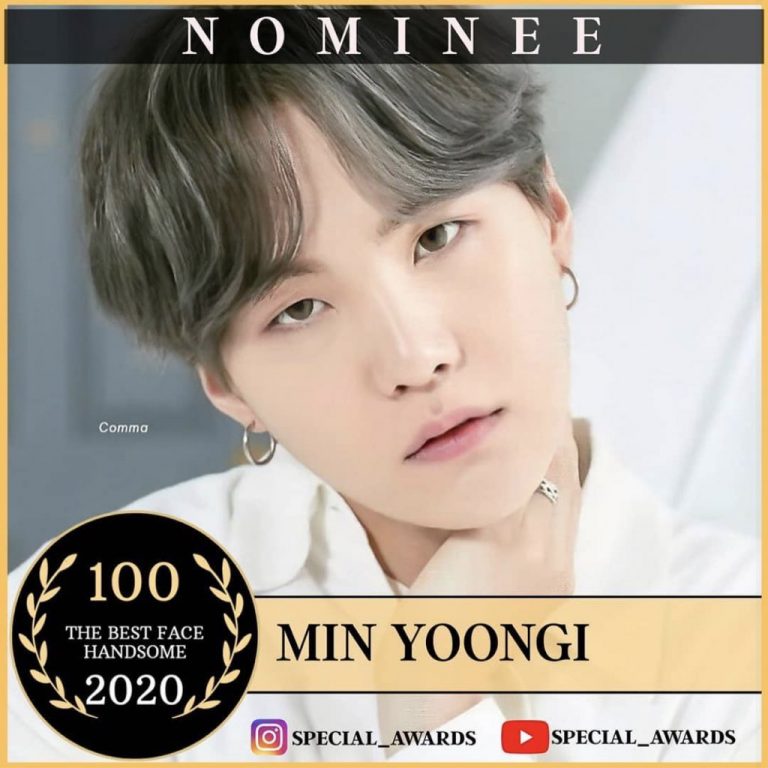SUGA is nominated for The Best Face Handsome!